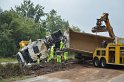 LKW umgestuerzt A 1 Rich Saarbruecken P123